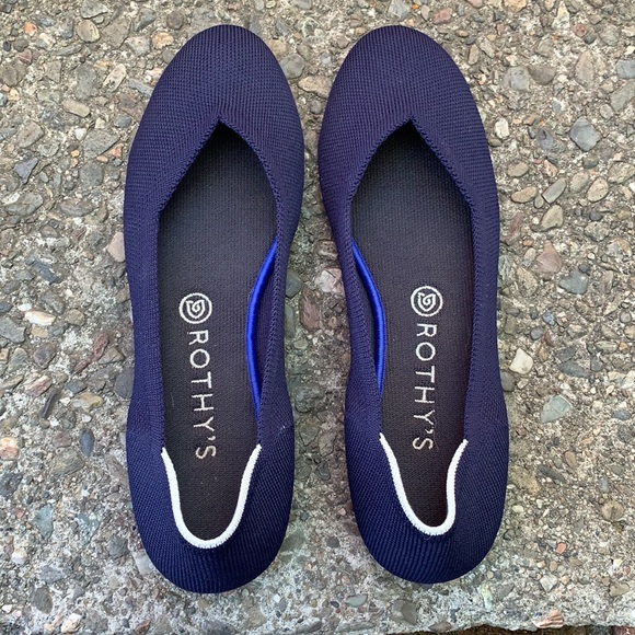 Rothys navy flats white halo retired sz 9.5 - Picture 5 of 16